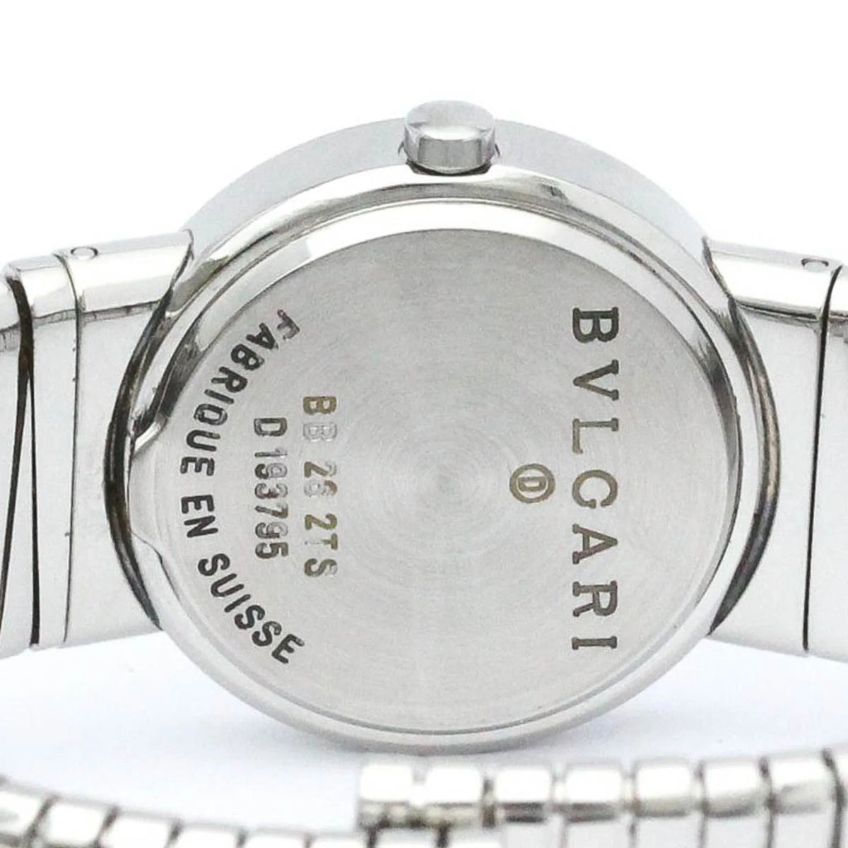 Pre-Owned Polished BVLGARI Tubogas Stainless Steel Quartz Ladies Watch BB26 2TS BF563995 (Good)