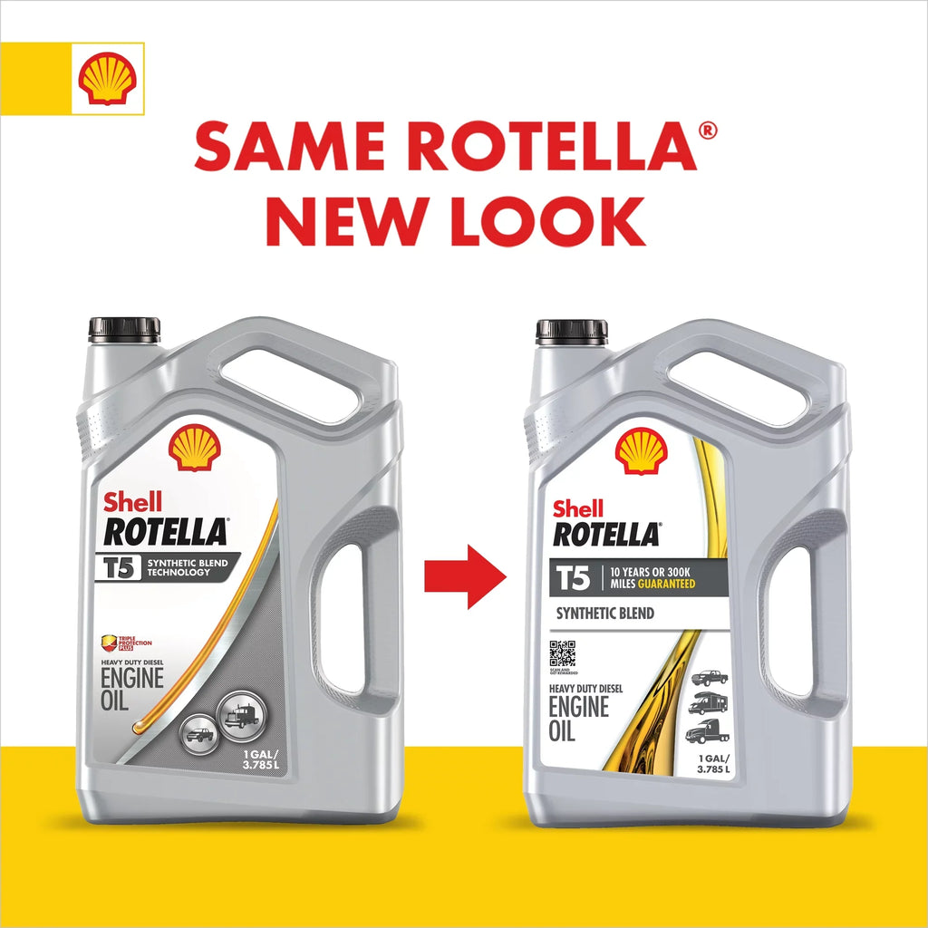Shell Rotella T5 Synthetic Blend 15W-40 Diesel Engine Oil; 2.5 Gallon