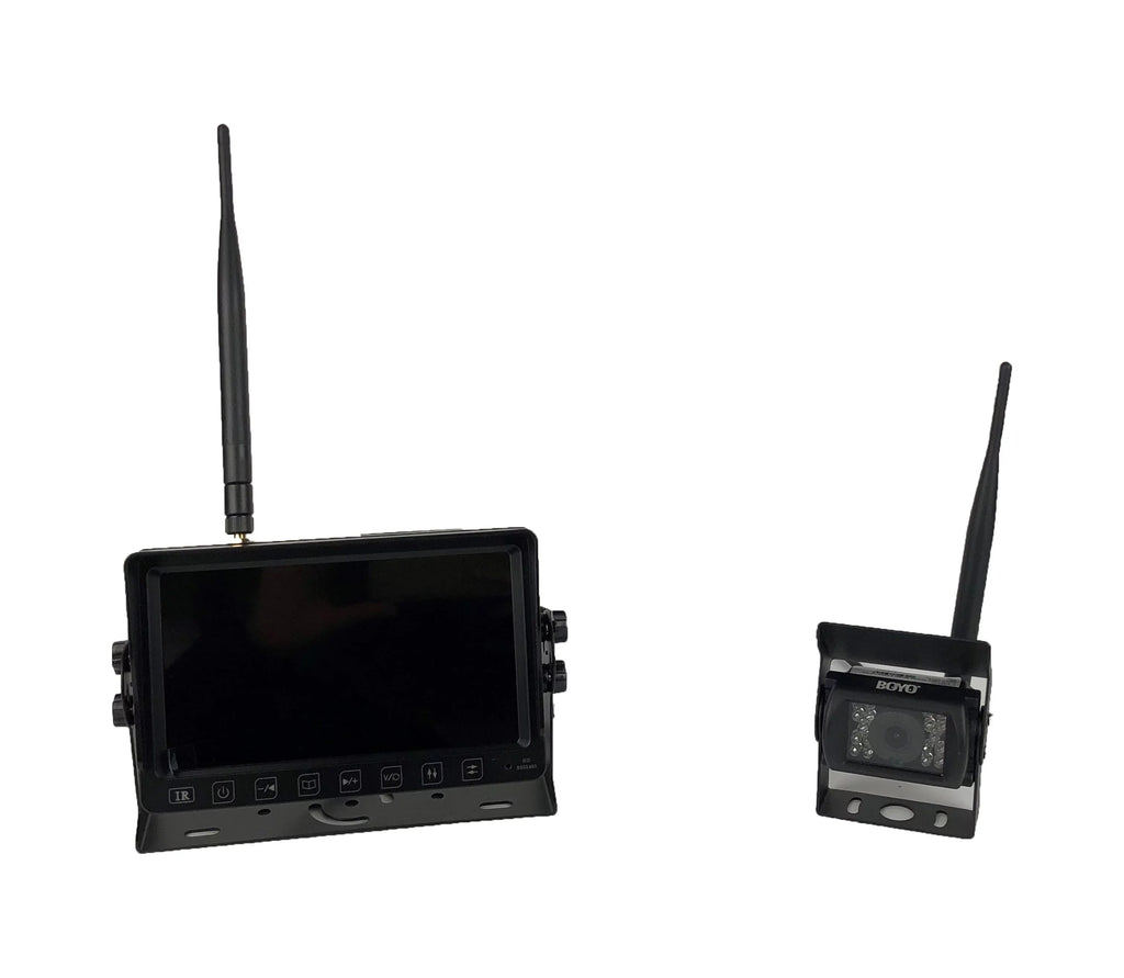 BOYO VTC703AHD-Q4 : Wireless Vehicle AHD Backup Camera System with 7” Monitor and Backup Camera for Car; Truck; SUV and Van (4 Channel)