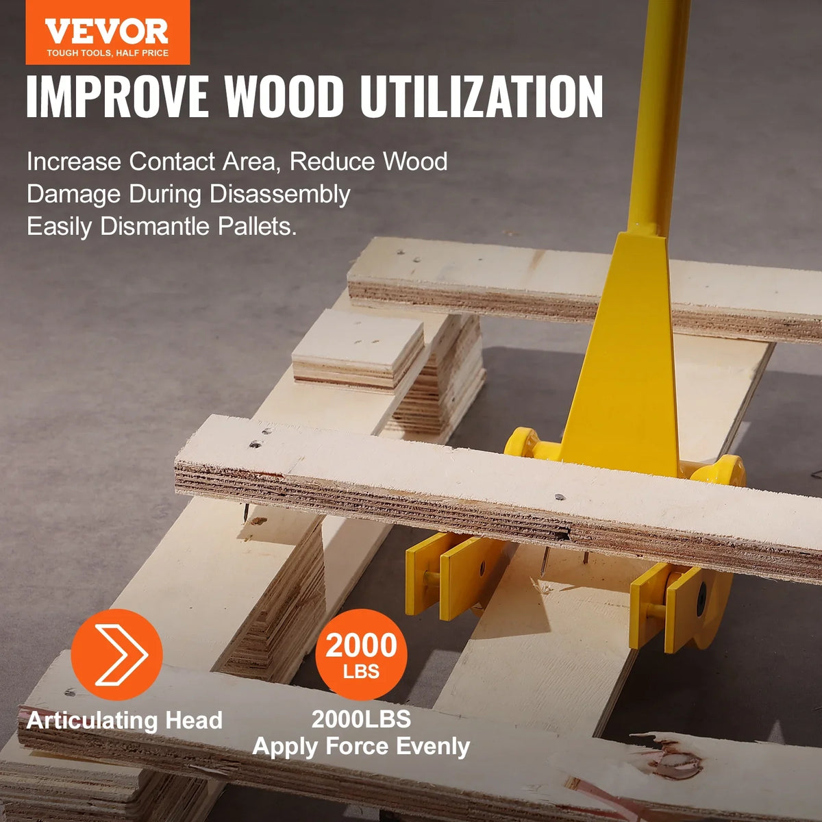 BENTISM Pallet Buster Deck Wrecker Pallet Tool Pry Bar 41-millimeter Handle 2000 lbs