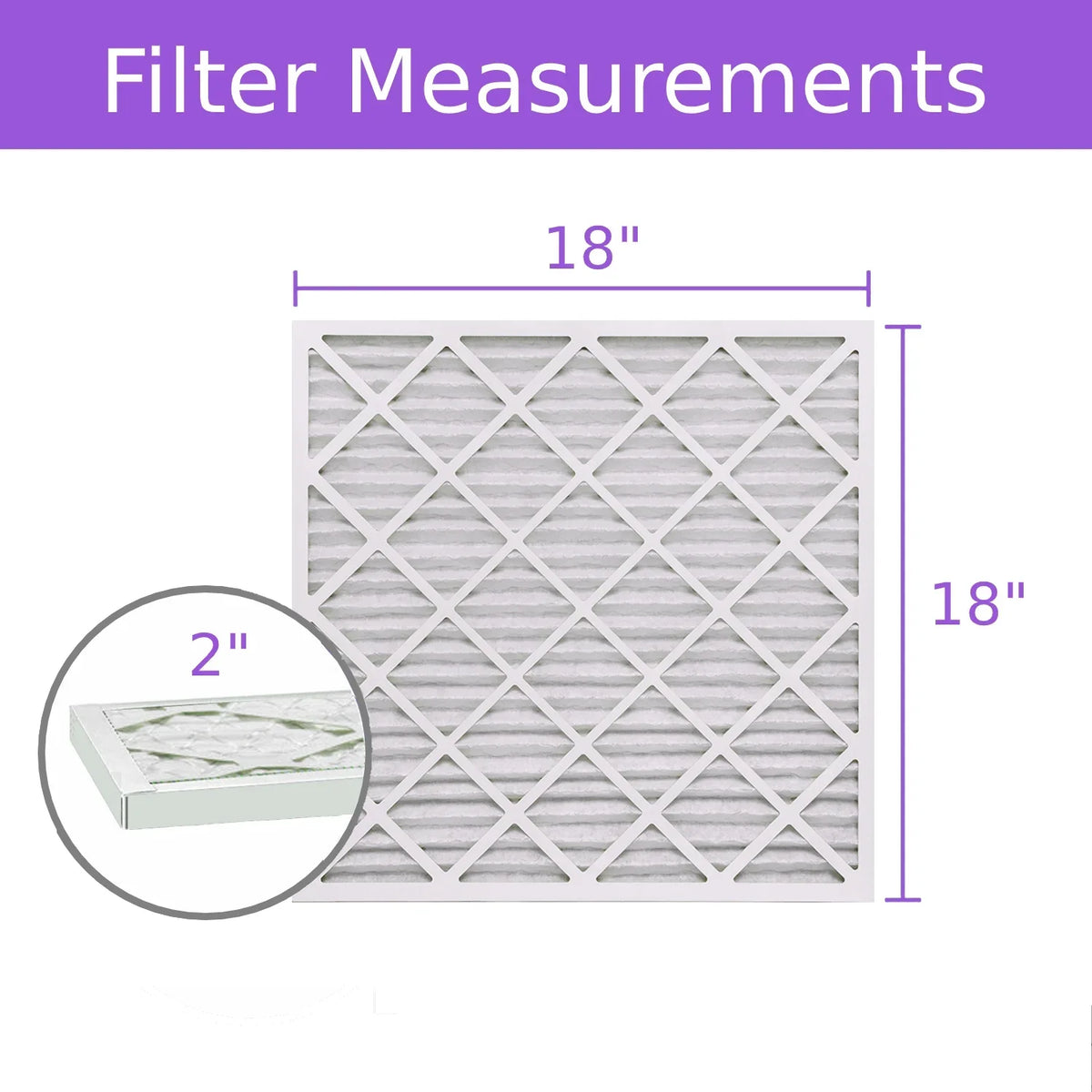 18x18x2; Purolator DMK80 Extended Surface Pleated Air Filter; Mechanical MERV 8; (6 Pack)