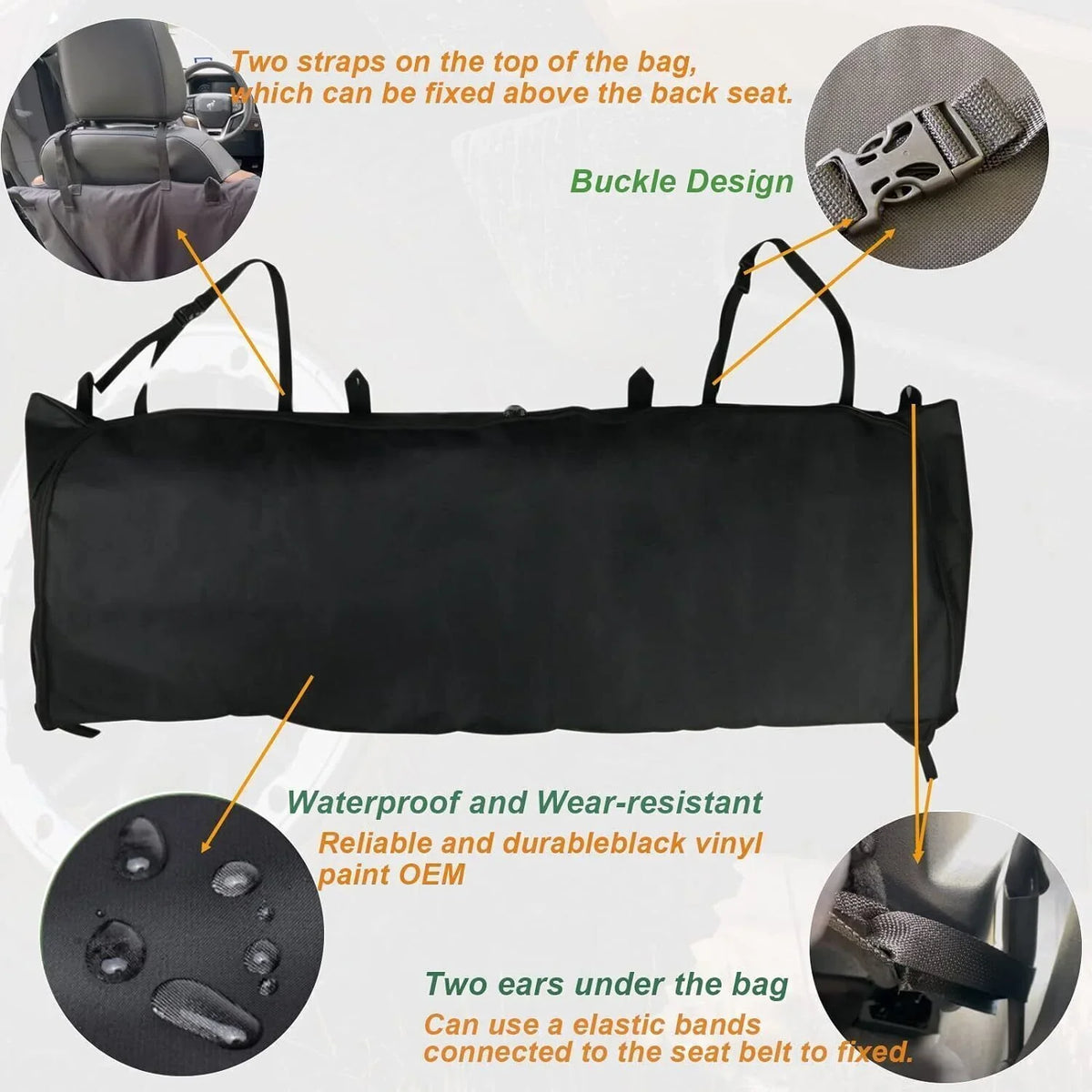 For Ford Bronco Accessories 4Door Soft Top Window Storage Bag Panel Organizer