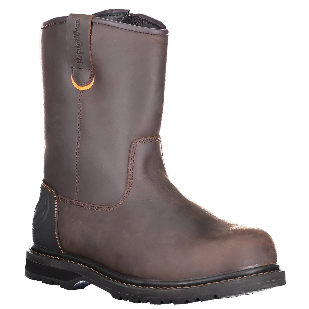 RefrigiWear Men's Barrier Lightweight Insulated 9-cm Brown Leather Work Boots (Brown; Size 14 US)
