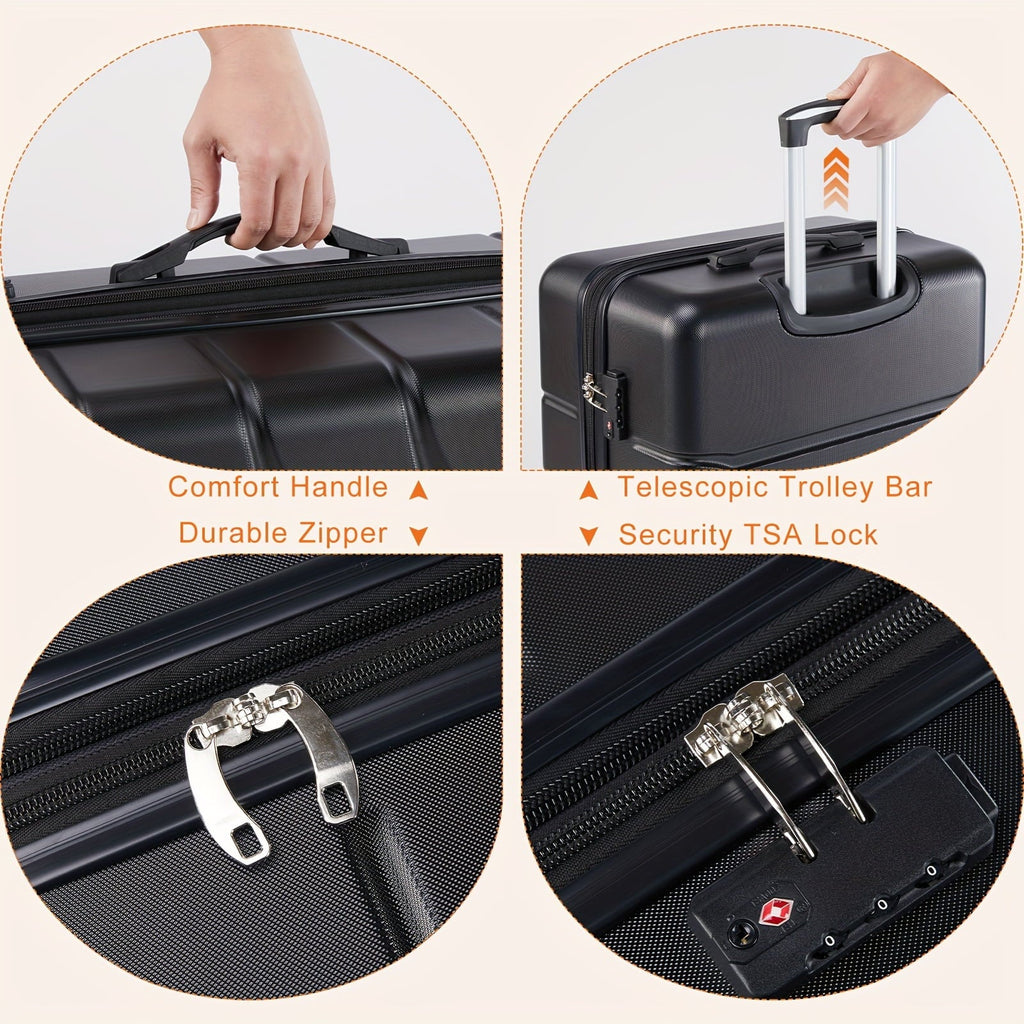 Lightweight Carry-On Trolley Suitcase – TSA Lock; Durable Double Spinner Wheels – Secure & Convenient Travel Case for Jetsetters