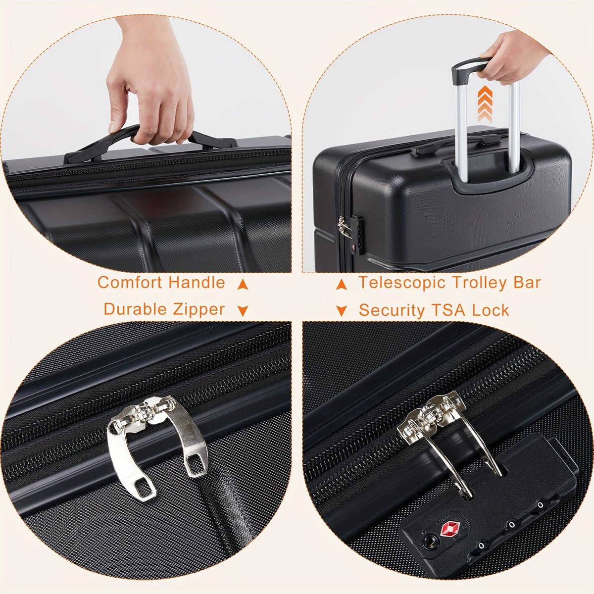 Lightweight Carry-On Trolley Suitcase – TSA Lock; Durable Double Spinner Wheels – Secure & Convenient Travel Case for Jetsetters