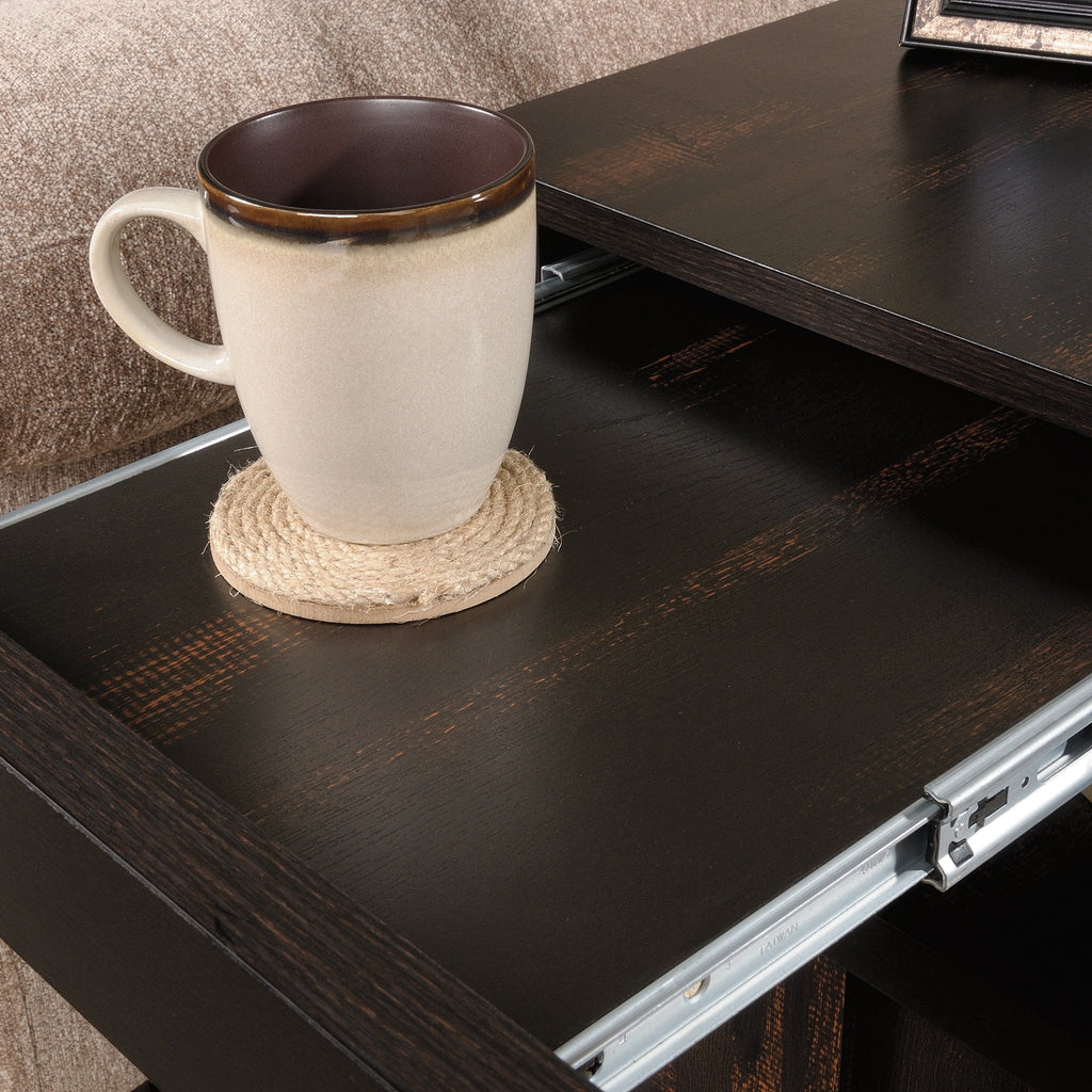 Sauder Dakota Pass End Table; Char Pine Finish