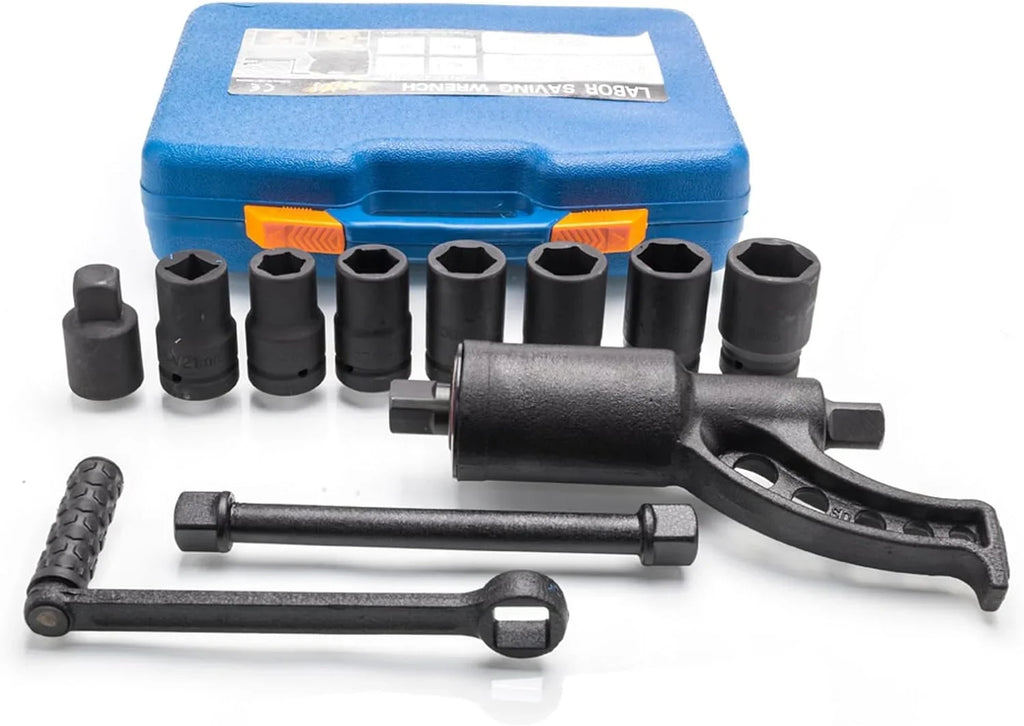 1:58 Heavy Duty Torque Multiplier Set 4800 NM Lug Nut torque Set Lugnut Remover with Case Labor Saving Tool 8pcs Socket Black