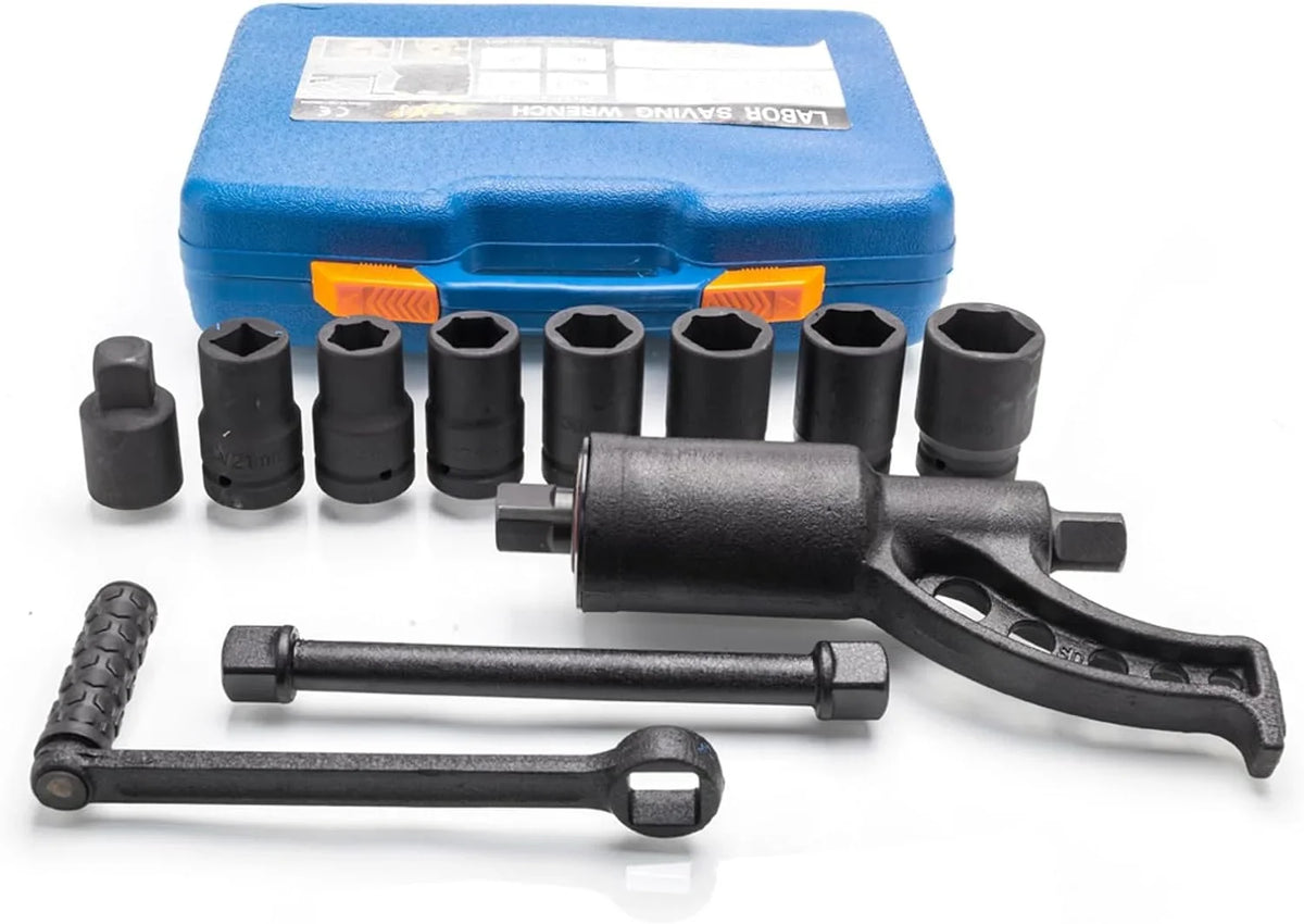 1:58 Heavy Duty Torque Multiplier Set 4800 NM Lug Nut torque Set Lugnut Remover with Case Labor Saving Tool 8pcs Socket Black