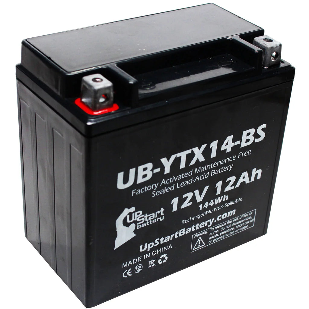 3-Pack UpStart Battery Replacement for 2012 BMW F800ST; GS 800 CC Factory Activated; Maintenance Free; Motorcycle Battery - 12V; 12AH; UB-YTX14-BS