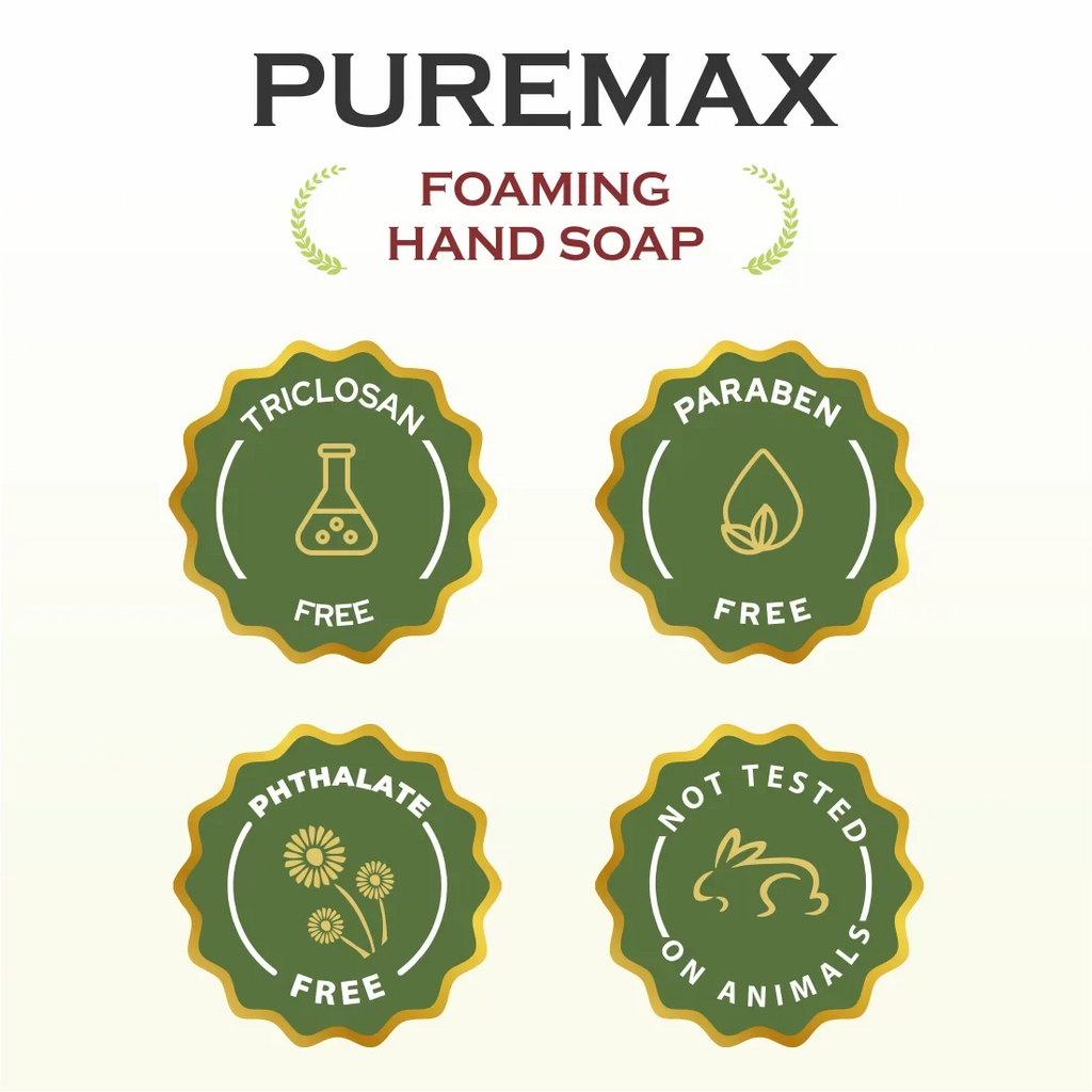 Puremax Foaming Hand Soap Lavender Refills with Essential Oils | Gentle; Moisturizing 128 fl oz