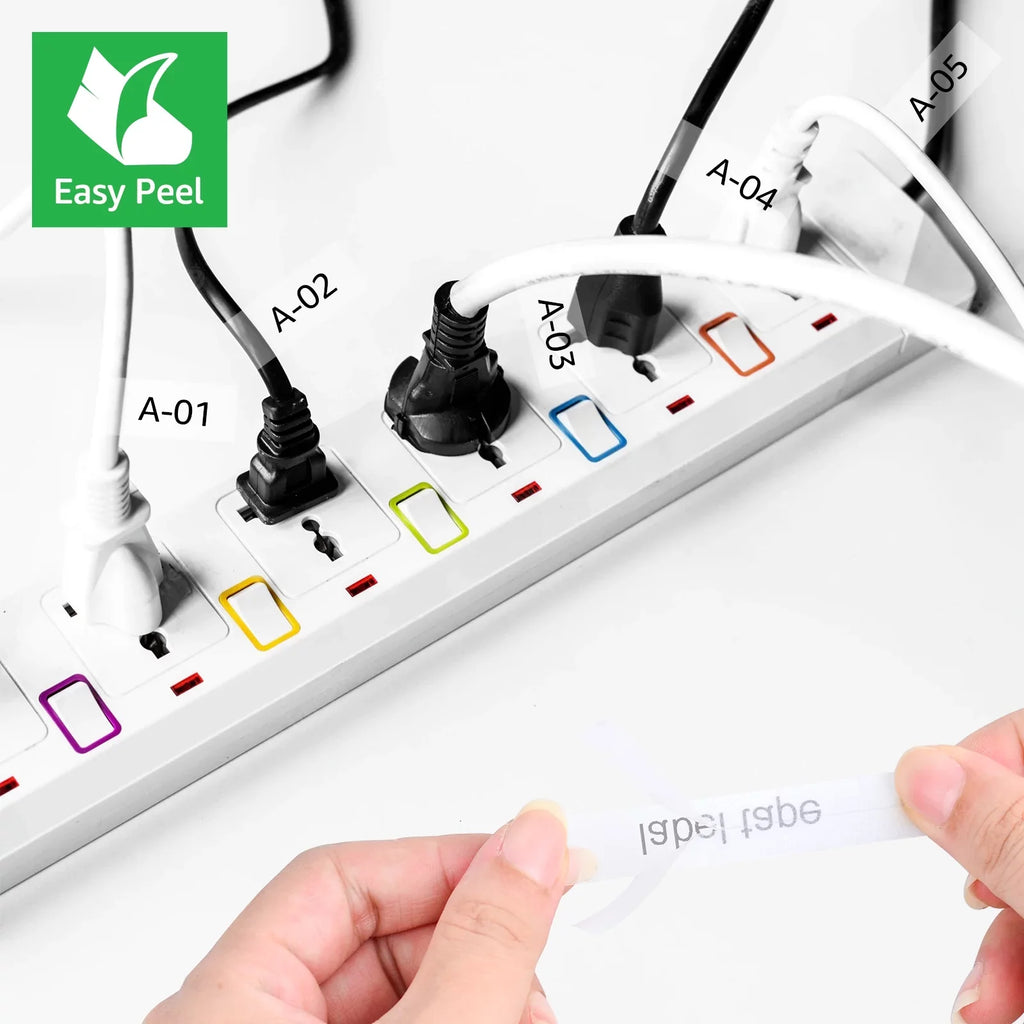 GREENCYCLE 50PK Compatible for Brother P-touch 12mm x 8m Black on Clear TZ TZe TZe-FX131 TZ-FX131 TZe-131 TZ-131 Flexible ID Cable Wire Label Tape