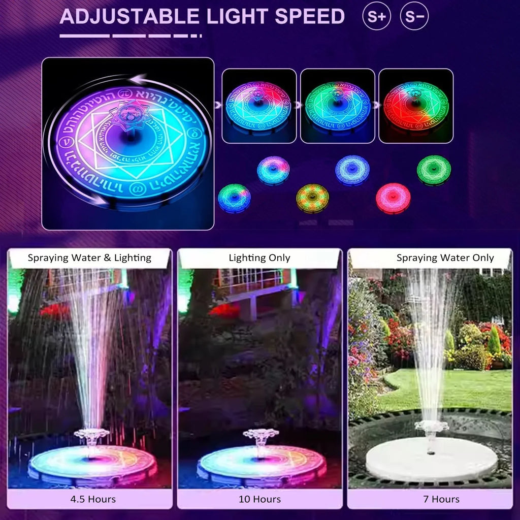 moobody Fountain Light with Remote Control Solar Powered LED for Pond Decor