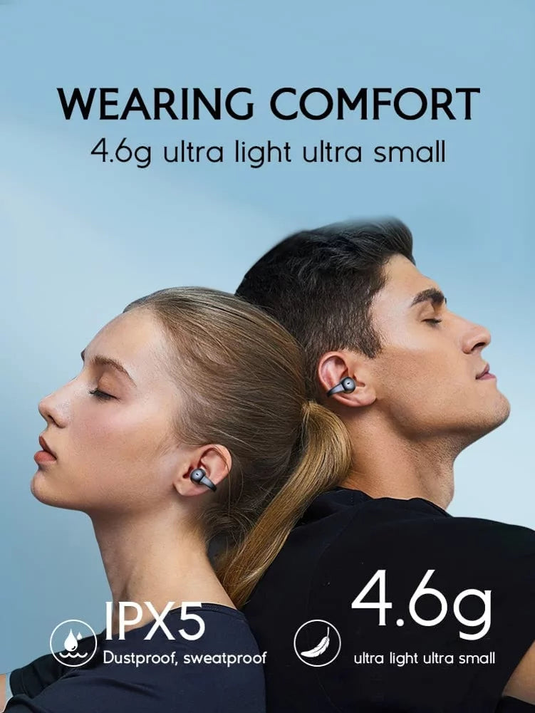 Wireless Ear-Clip TWS Earphones for Samsung Galaxy Z Fold5/Flip5 Phones - Bluetooth Earbuds Bone Conduction Headphones True Stereo Charging Case Hands-free D9G Compatible With Galaxy Z Fold5/Flip5