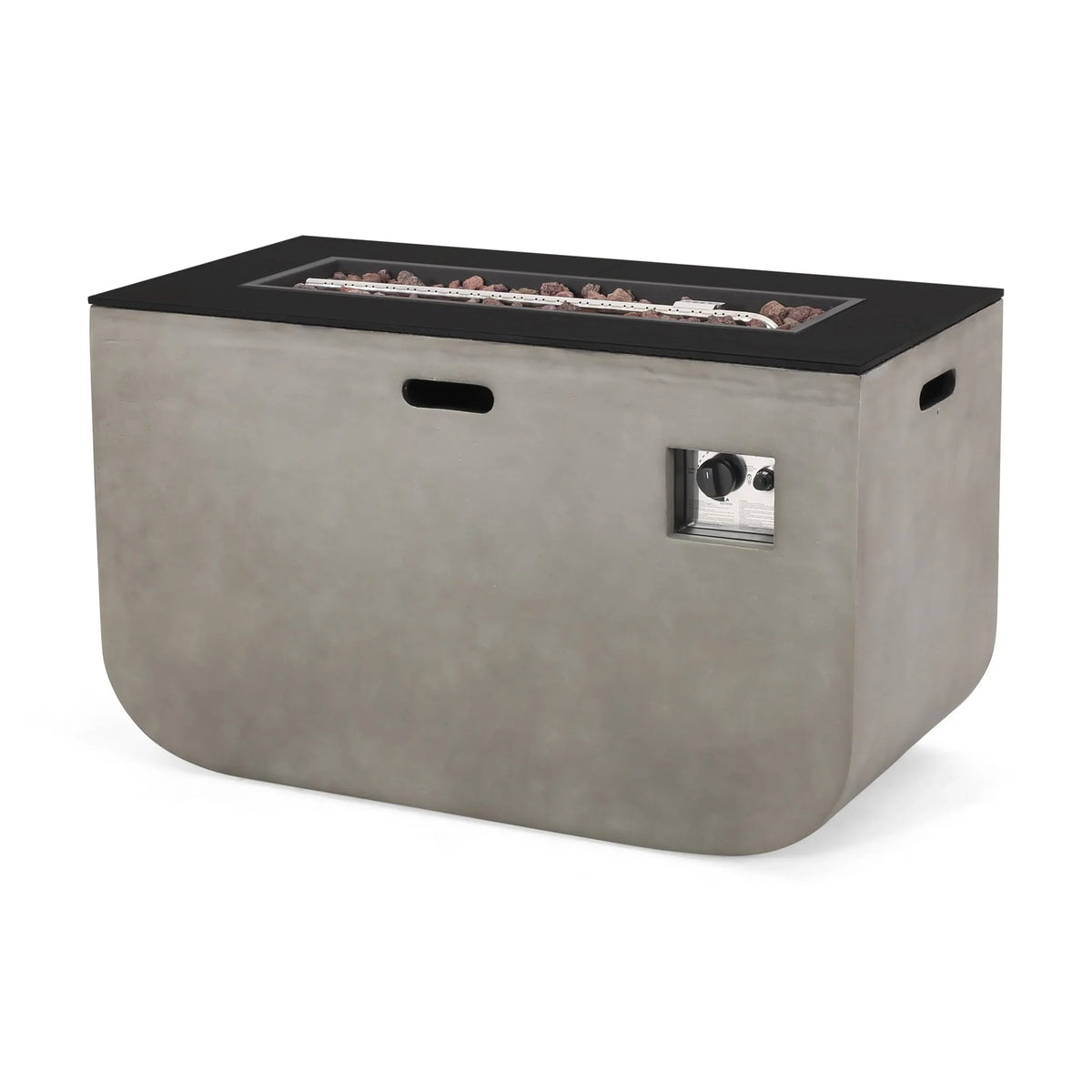 Christopher Knight Home Adio Outdoor 50;000 BTU Modern 40-inch Rectangular Lightweight Concrete and Ceramic Fire Pit Table by