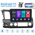 Podofo 2+32G for Honda Civic 2006-2011 Mirror Link 10.1'' Car Stereo Radio Bluetooth HD 1080P 10 inch Android 11 Car MP5 Player WIFI GPS FM USB;with 12 LED Rearview Camera