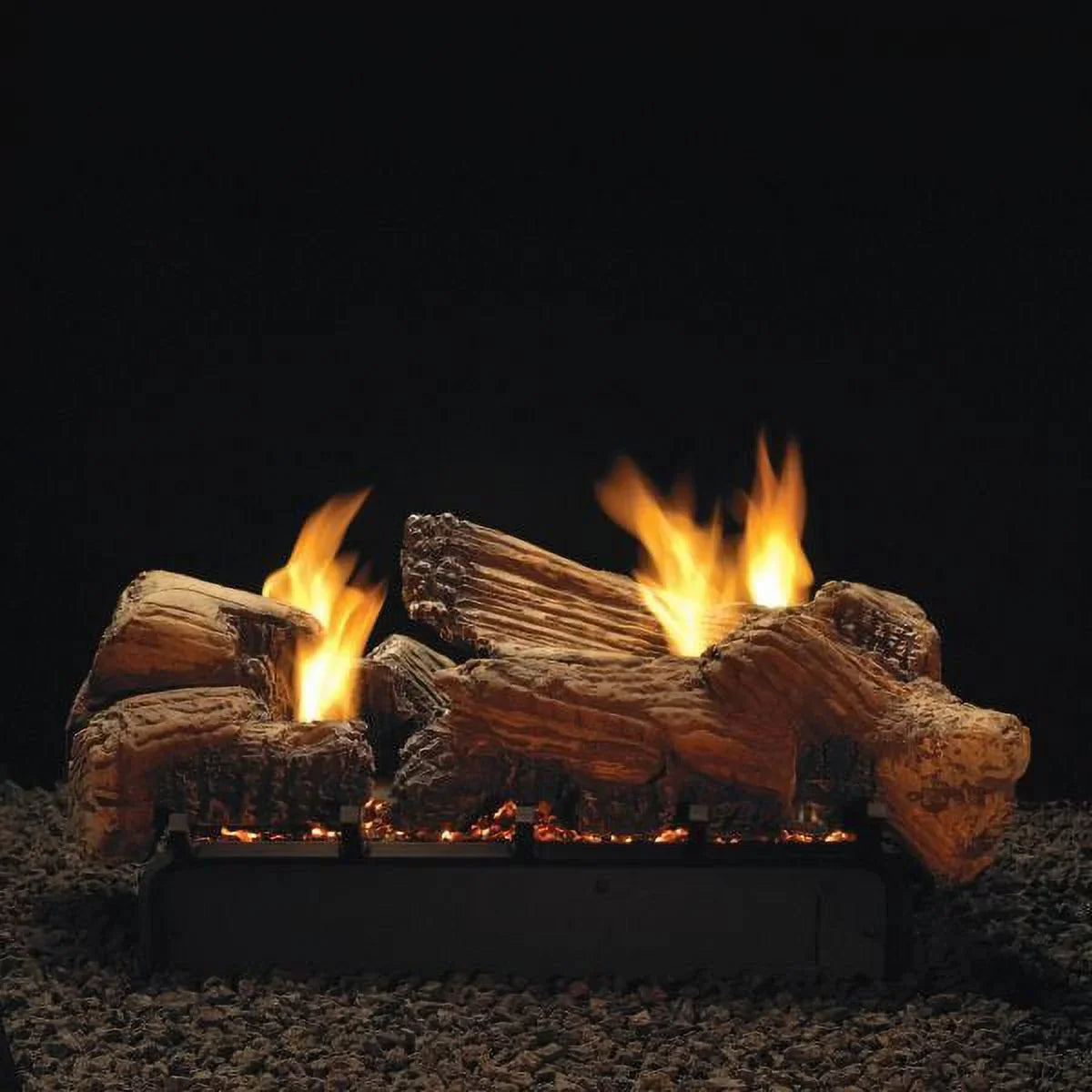 30" Stone River Logset with MV VF/V Slope Glaze Vista Burner; NG