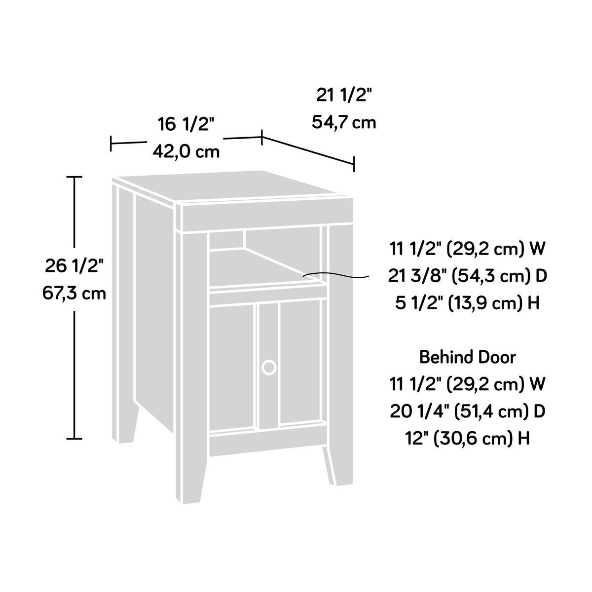 Sauder Dakota Pass End Table; Char Pine Finish