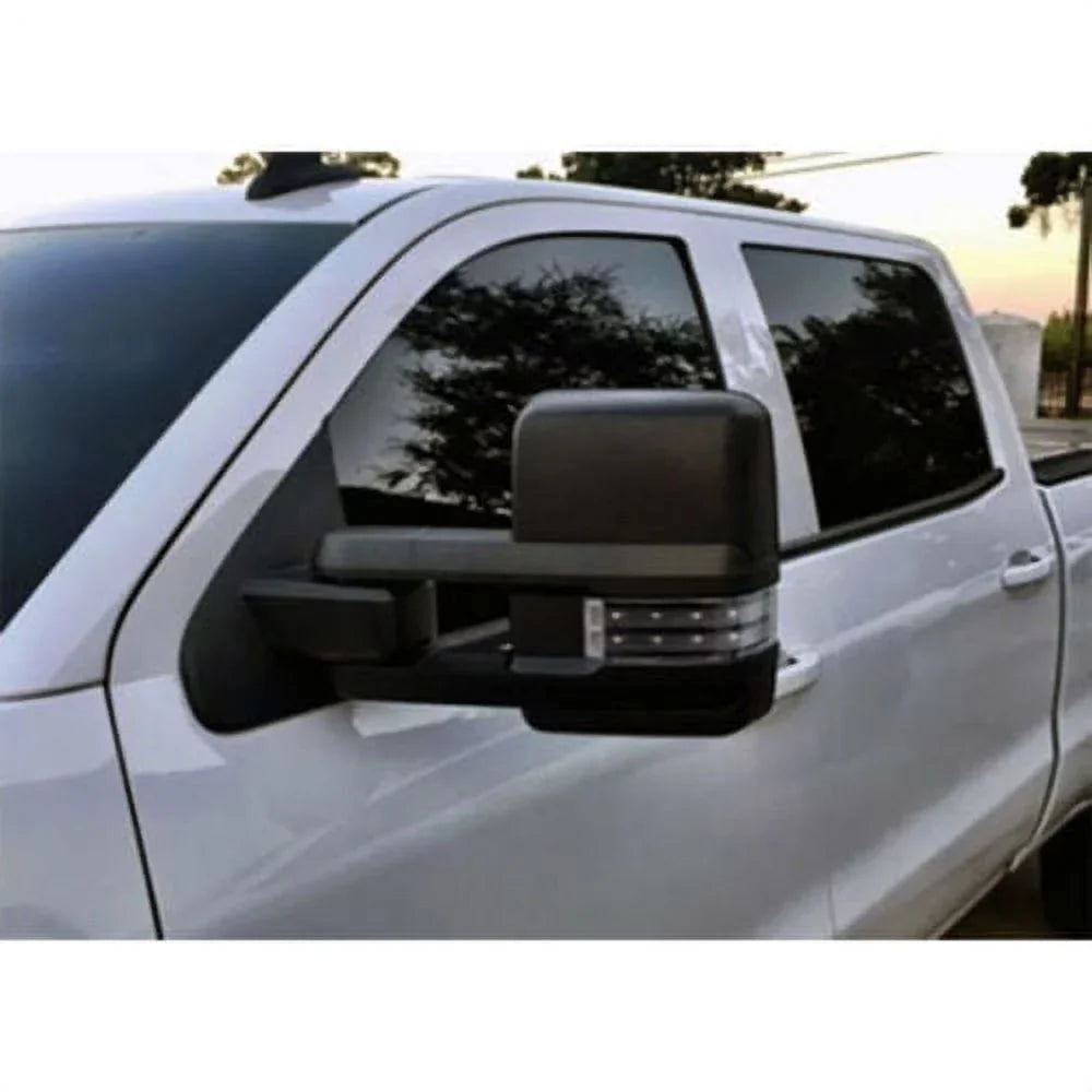 2x Power Heated Smoke Turn Lamp+Backup Blk Tow Mirror For 07-13 Silverado Sierra Fits select: 2007-2014 CHEVROLET SILVERADO; 2007-2013 CHEVROLET TAHOE