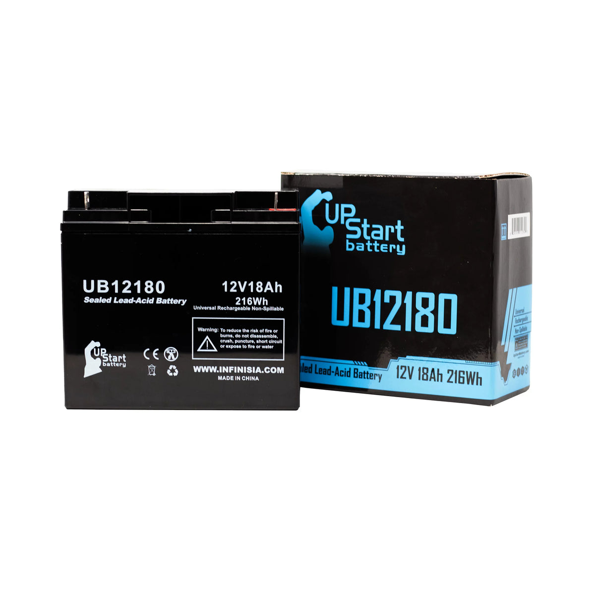 Compatible EAGLE PICHER BATTERIES CFP12V18UPS Battery - Replacement UB12180 Universal Sealed Lead Acid Battery (12V; 18Ah; 18000mAh; T4 Terminal; AGM; SLA)