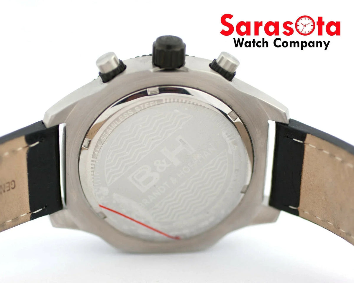 B&amp;H Brandt &amp; Hoffman 14060 Dunbar Chronograph Swiss Quartz Leather Men's Watch