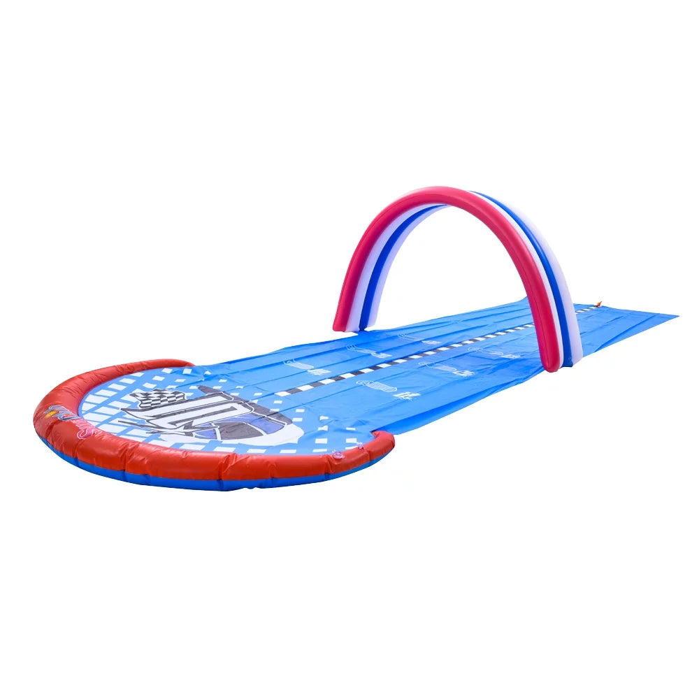 16' Red White and Blue 2-Person Race Track Inflatable Ground Slide