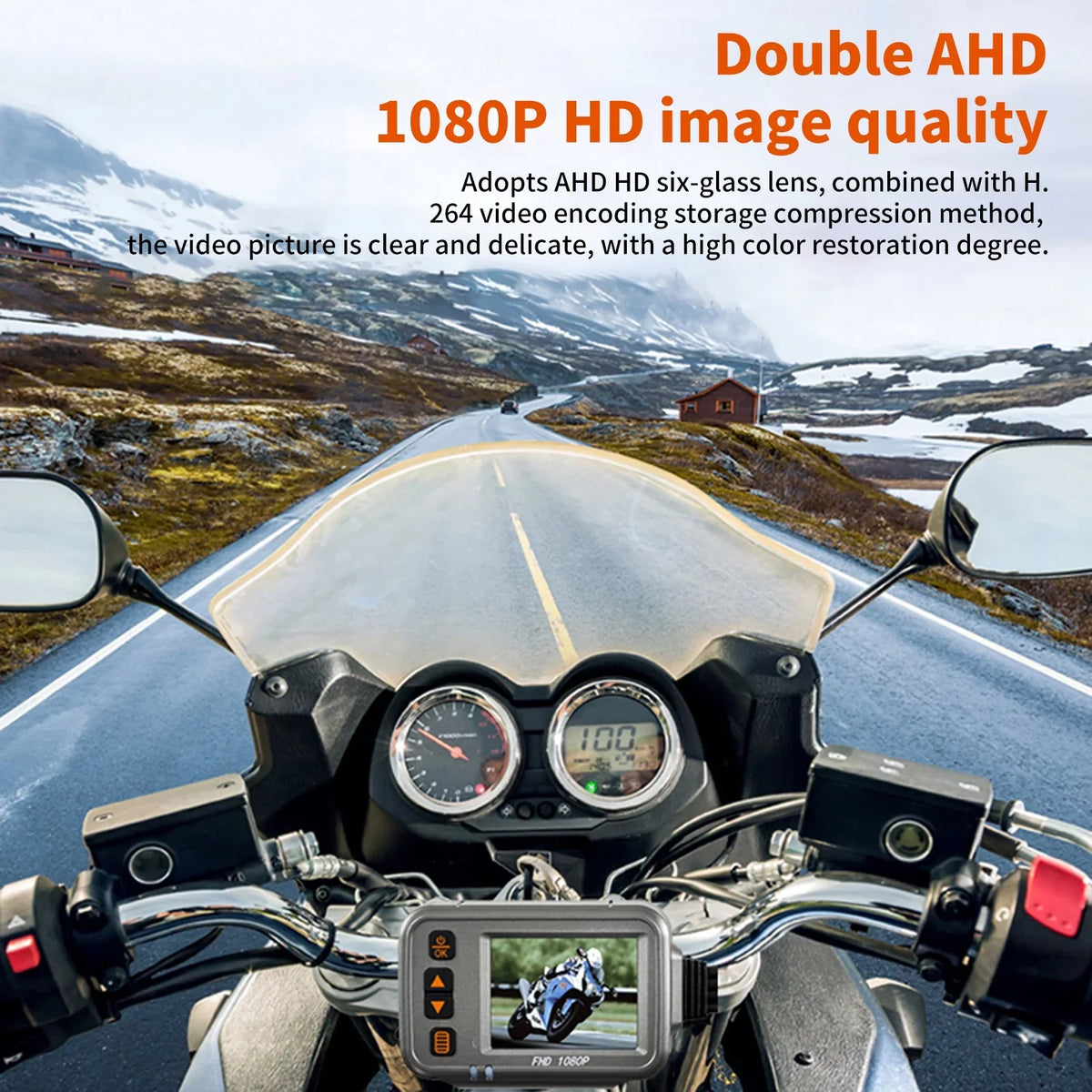 Motorcycle Dash Cam;WiFi Dual 1080p Motorbike Camera ;120° Wide Angle;Parking Monitoring; Timed Recording After Flameout Full Body Fluidproof Night Vision With 32G storage card