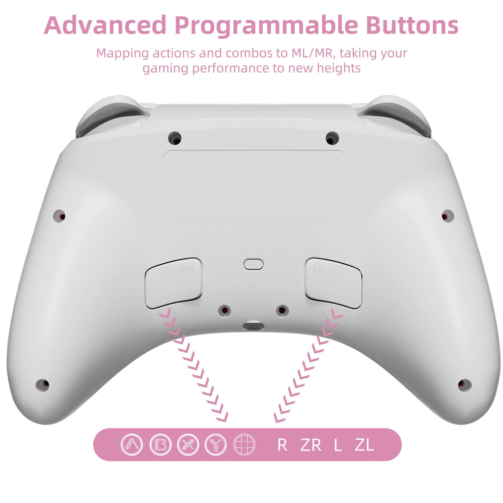Pokémon Violet Game Disc and Upgraded Switch Pro Controller for Nintendo Switch/OLED/Lite; Wireless Switch Remote for PC/IOS/Android/Steam Pink