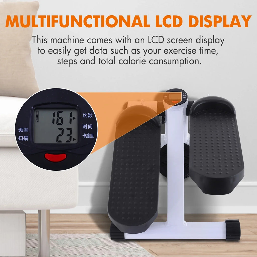 Stair Stepper for Exercise; Mini Steppers with Resistance Band; Aerobic Fitness Stepper Exercise Home Workout Equipment for Full Body Workout White
