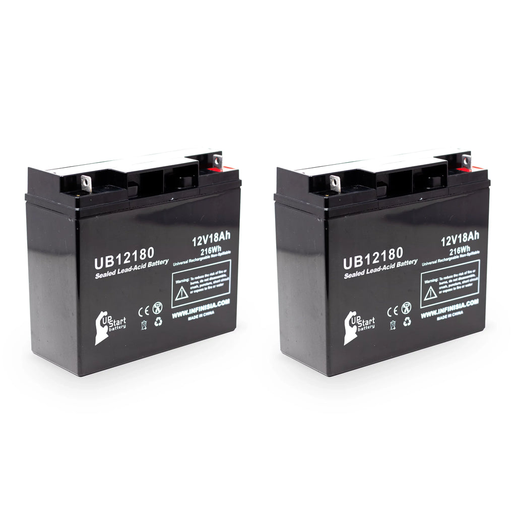 2x Pack - Compatible General Power GPS3K12061 Battery - Replacement UB12180 Universal Sealed Lead Acid Battery (12V; 18Ah; 18000mAh; T4 Terminal; AGM; SLA)
