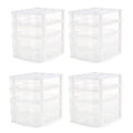 Gracious Living 4 Drawer Desktop Storage w/ Organizer Lid; White (4 Pack)