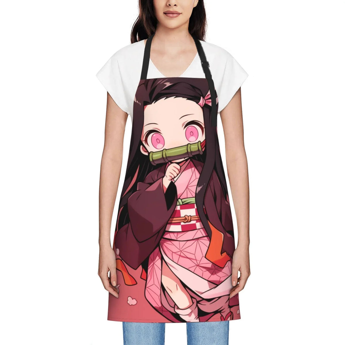Demon Slayer Nezuko Kamado Fluidproof Apron Home Decor For Kitchen/Cooking/Gardening/Painting/BBQ/Baking/Chef/Craftsman