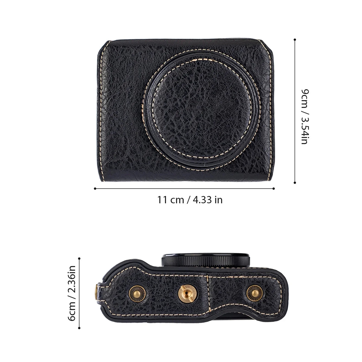 Shinysix Camera Bag;Case Pu Leather Pu Leather Camera Removable Compatible With Leather Camera With