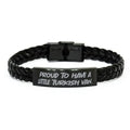 amangny Motivational Turkish Van Cat Gifts; Proud to Have a Little Turkish Van; Joke Braided Leather Bracelet for Friends from Friends