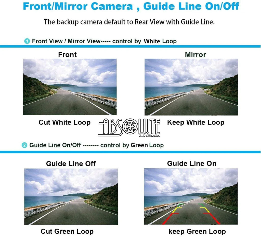 Absolute CAM2100S Chrome License Plate License Plate Backup HD Camera; Rear View Camera 170° Viewing Angle Universal Night Vision Fluidproof High Sensitive 8 Bright LED Reversing Car Camera