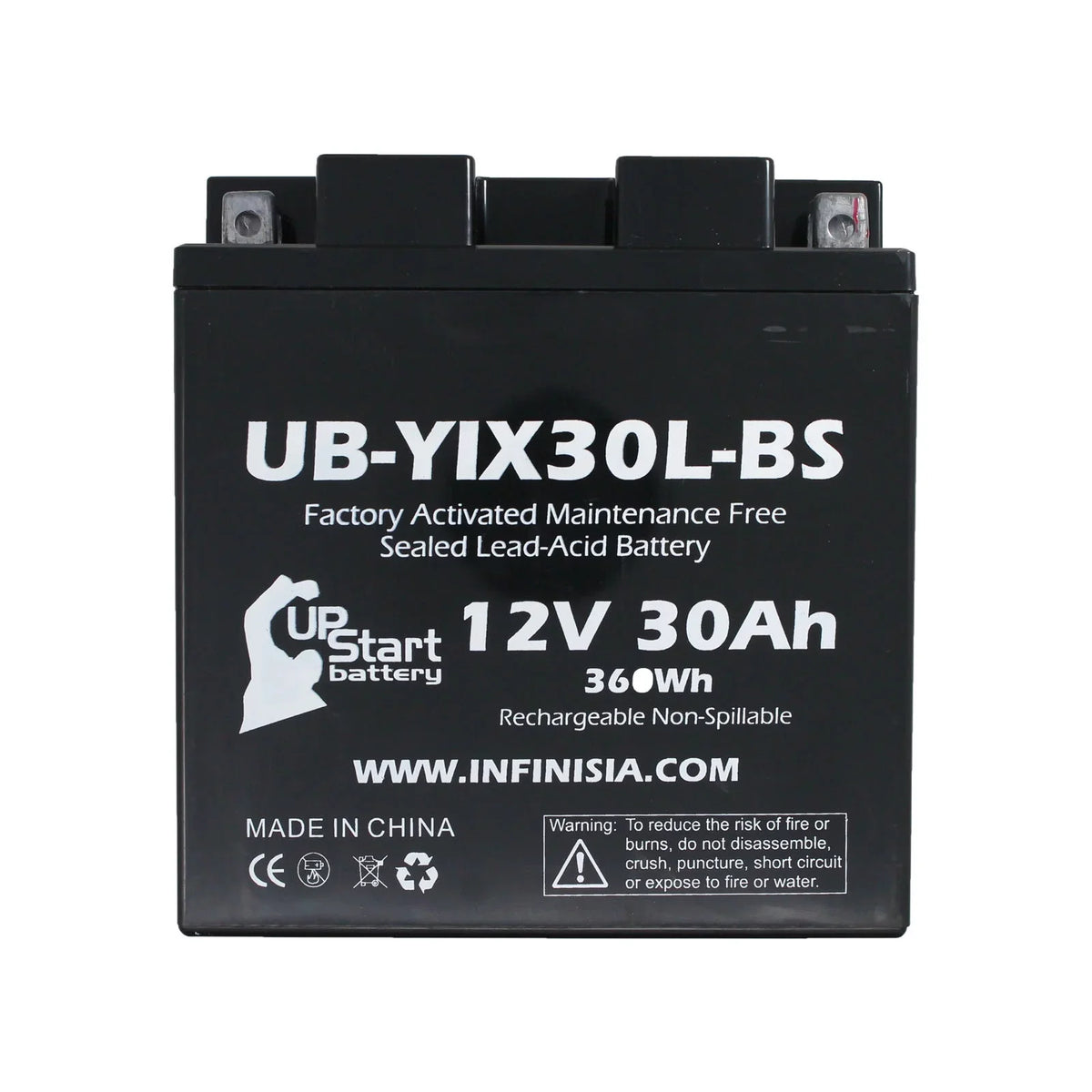 Replacement for YIX30L-BS Battery 12V 30AH SLA - Compatible with Moto Guzzi V7; 2014 Polaris Ranger; 2018 Polaris Rzr; 2010 Polaris Ranger; 2011 Polaris Ranger; 2015 Polaris Rzr; 2012 Polaris Ranger