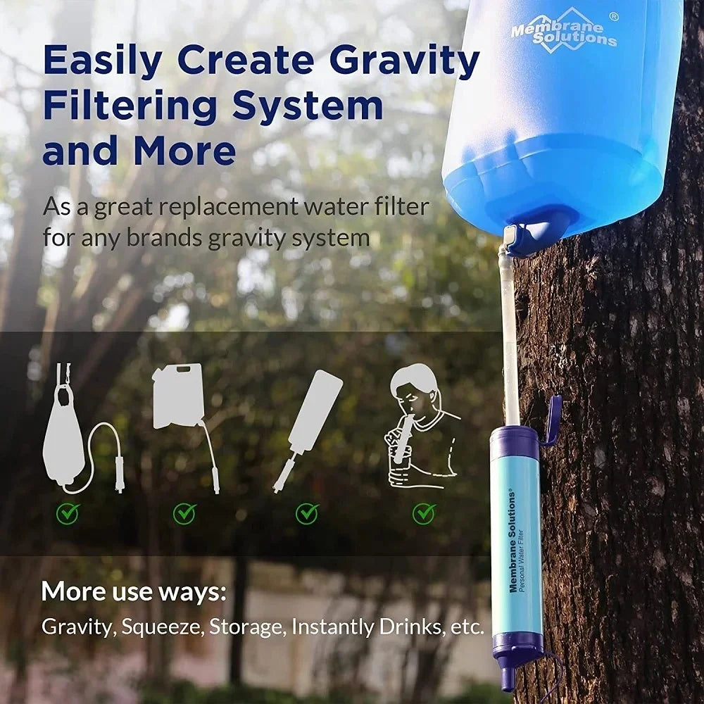 Personal Filter Straw Purifier Camping Hiking Emergency Survival 3 Packs