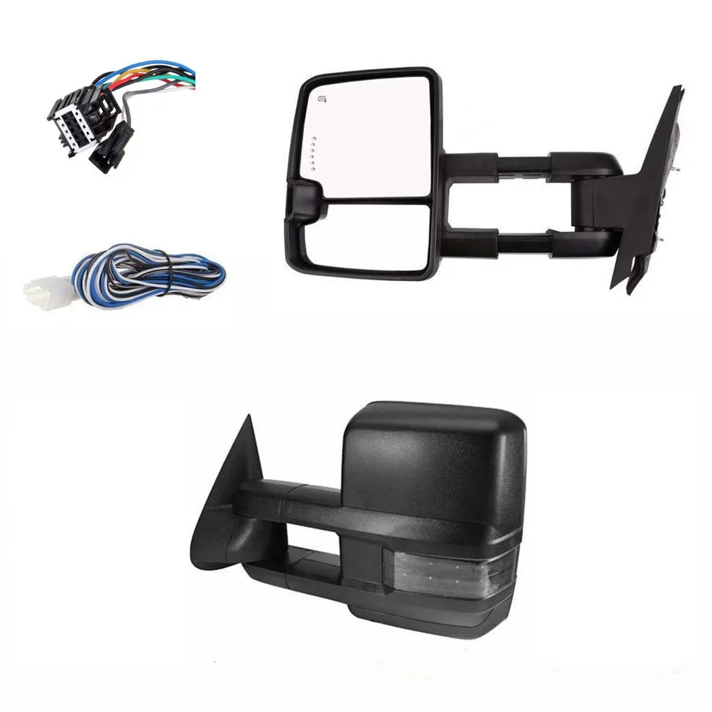 2x Power Heated Smoke Turn Lamp+Backup Blk Tow Mirror For 07-13 Silverado Sierra Fits select: 2007-2014 CHEVROLET SILVERADO; 2007-2013 CHEVROLET TAHOE
