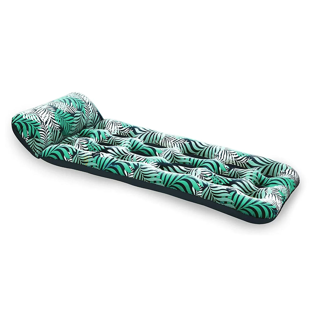 Aqua Leisure Inflatable Pool Float Contour Cooling Lounge; Teal Ferns