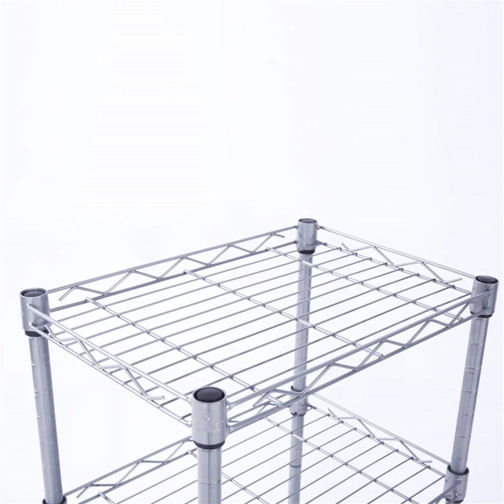 CAIHONG 4-Tier Wire Shelving Unit Metal Storage Rack Adjustable Organizer Perfect for Pantry Laundry Bathroom Kitchen Closet Organization (Silver; 13.77L x 9.84 Wx 31.5H)