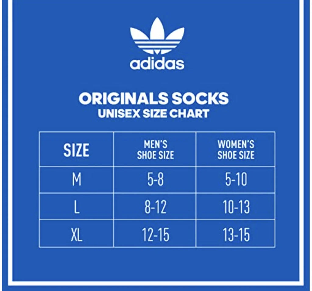 Adidas Originals Youth Trefoil Crew Socks; Multi-colored; 6 Pack; Large