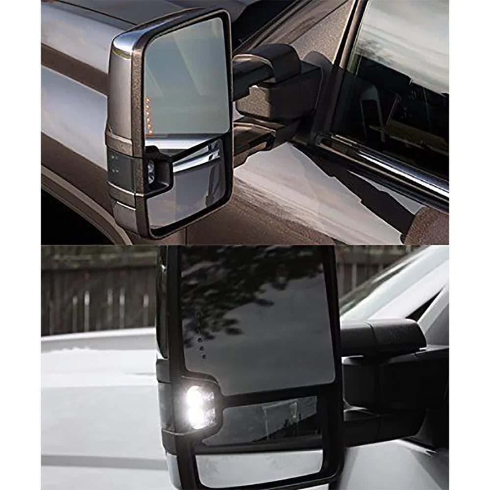 2x Power Heated Smoke Turn Lamp+Backup Blk Tow Mirror For 07-13 Silverado Sierra Fits select: 2007-2014 CHEVROLET SILVERADO; 2007-2013 CHEVROLET TAHOE