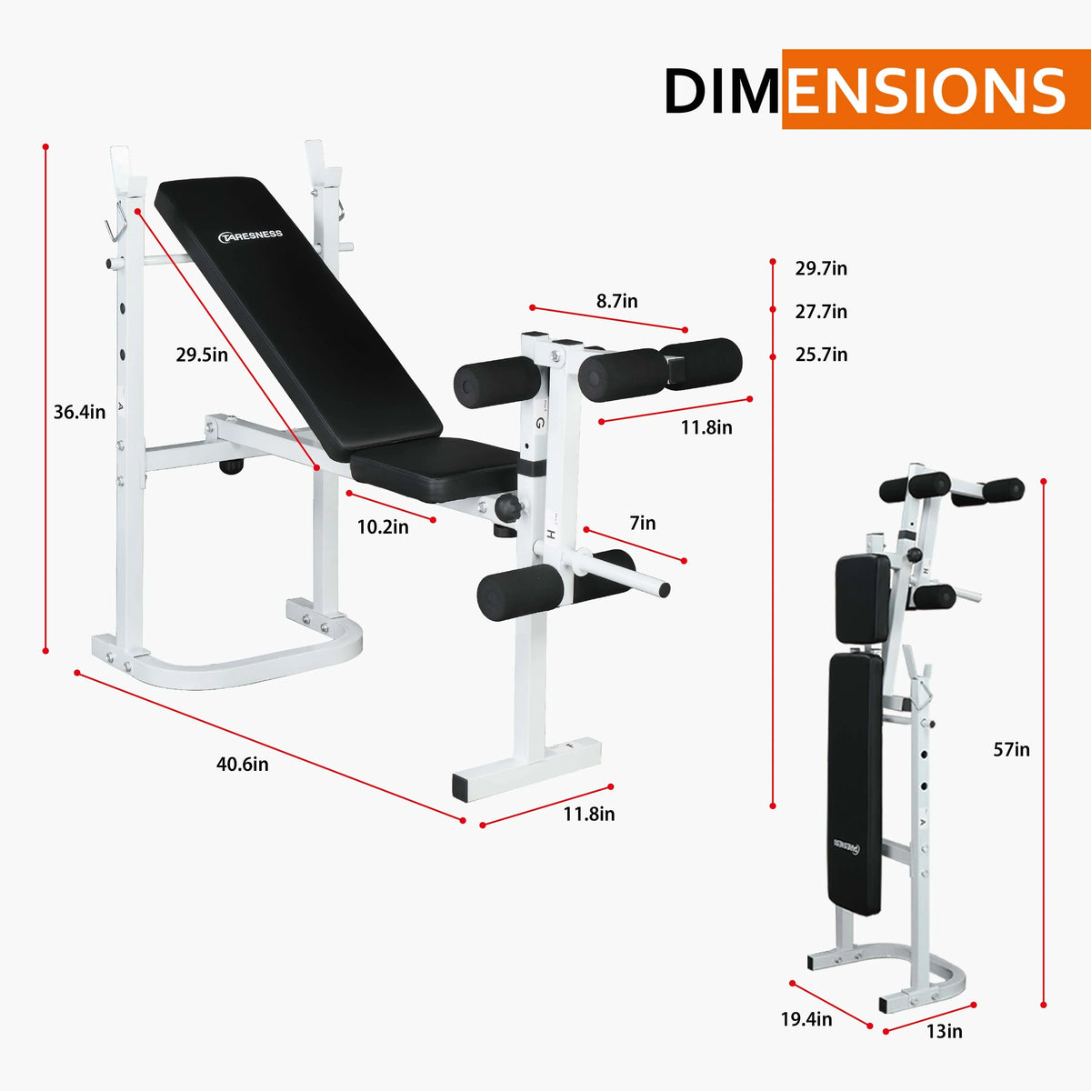Winado Adjustable Olympic Weight Bench; with Squat Rack
