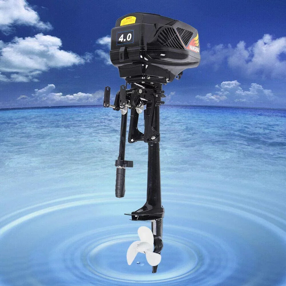 Miumaeov Outboard Motor Current-activated Boat Engine 4HP 48V 1000W Heavy Duty Outboard Fishing Boat Motor Engine Outboard CDI Mount Current-activated Outboard Motor for Inflatable Boats Fishing Boats