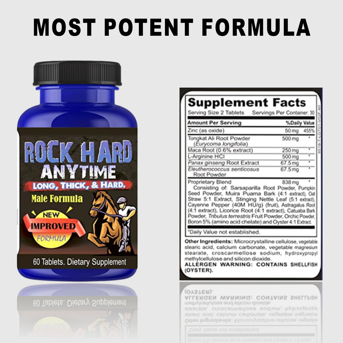 RH Anytime Natural Testosterone Supplement Boost Stamina; Strength; Energy 60 Pills