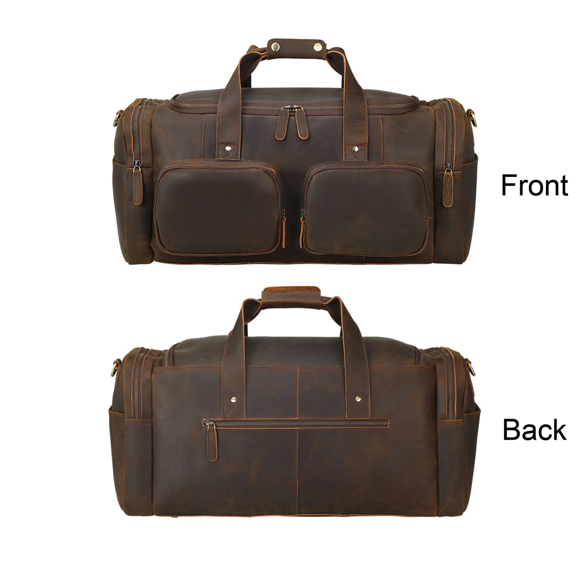 Full Grain Leather Duffle Bag; Travel Bag; Shoulder Bag