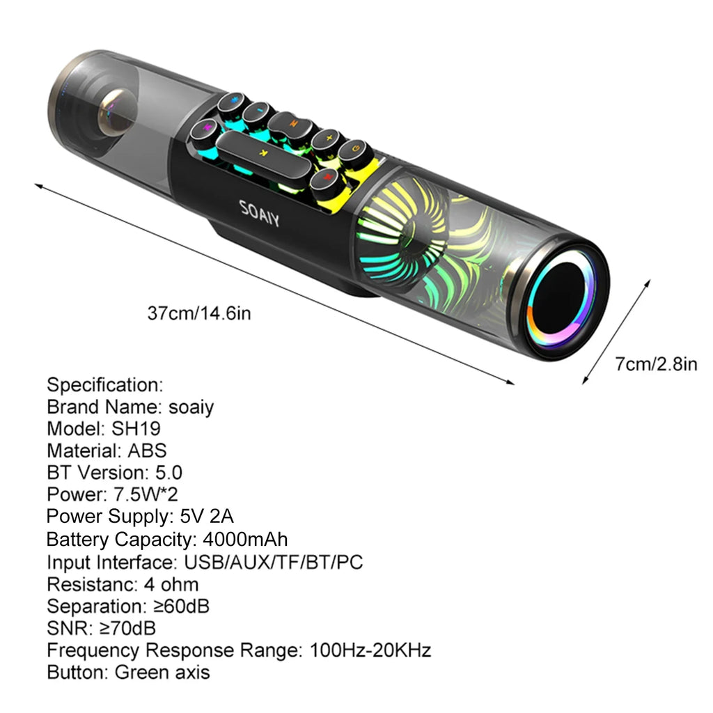 soaiy Sound Bar;Box Tf Port Subwoofer Key Sound Hifi Computer Bt Pc Lap Tablet Pc Laptop Tablet Computer Bt Subwoofer 3.5mm Audio Input Soaiy Sound Box Tf Player Sound Player Sound Box Eryue