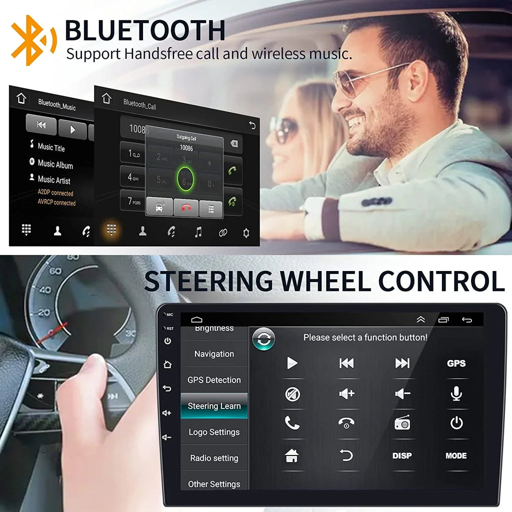 1G+32G Double Din Android 13 Car Stereo with Wireless Carplay Android Auto; 10.1 cm Touch Screen Car Radio with HiFi/BT/GPS Navigation Support Fastboot Backup Camera WiFi Connection