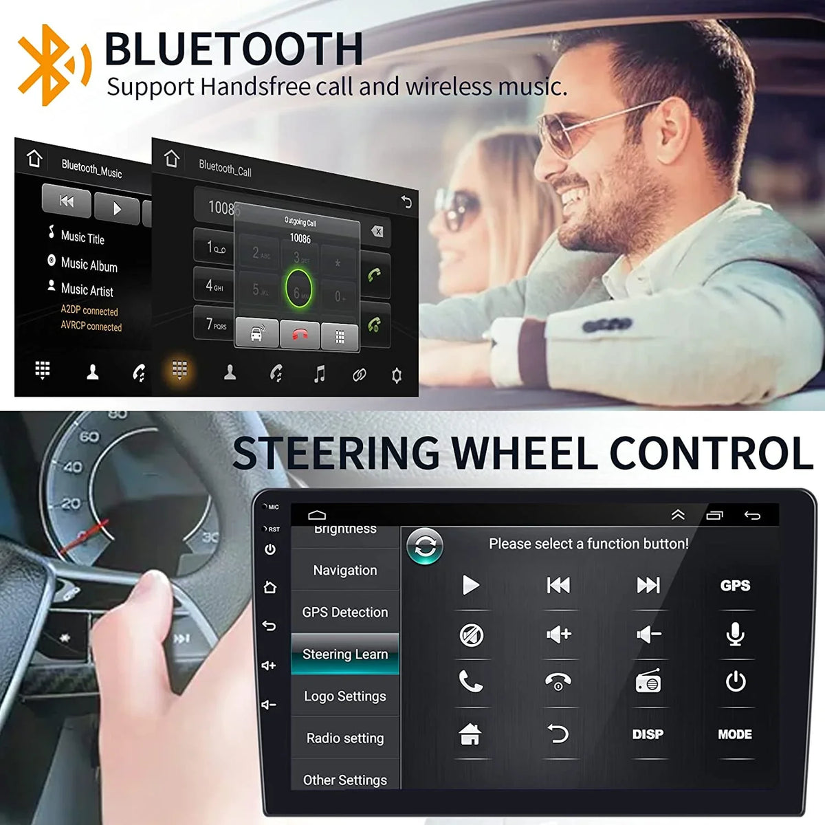 1G+32G Double Din Android 13 Car Stereo with Wireless Carplay Android Auto; 10.1 cm Touch Screen Car Radio with HiFi/BT/GPS Navigation Support Fastboot Backup Camera WiFi Connection