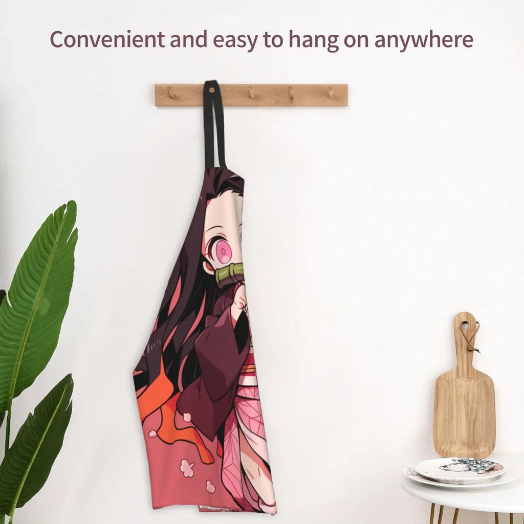 Demon Slayer Nezuko Kamado Fluidproof Apron Home Decor For Kitchen/Cooking/Gardening/Painting/BBQ/Baking/Chef/Craftsman