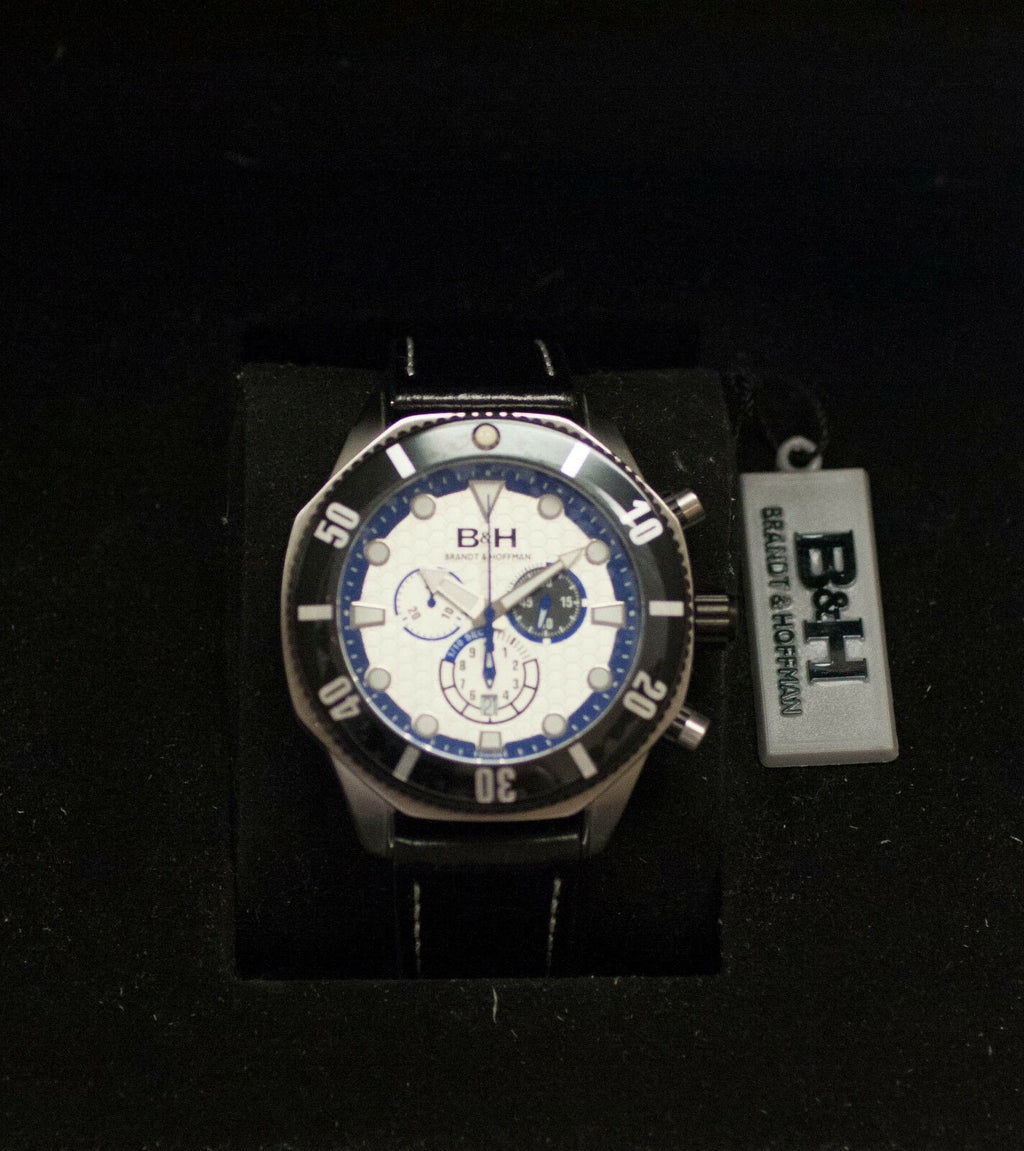 B&amp;H Brandt &amp; Hoffman 14060 Dunbar Chronograph Swiss Quartz Leather Men's Watch
